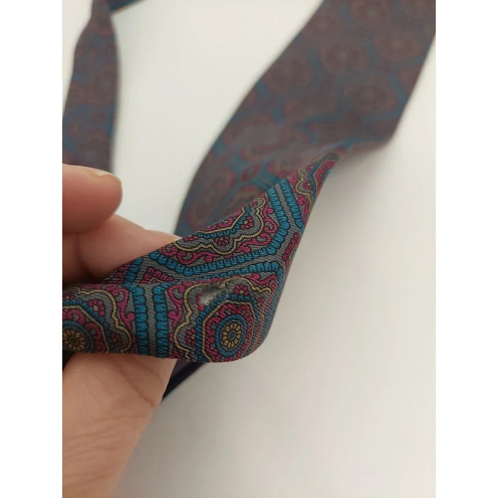 Envoy Men's Tie Flawed Blue Mosaic Pattern